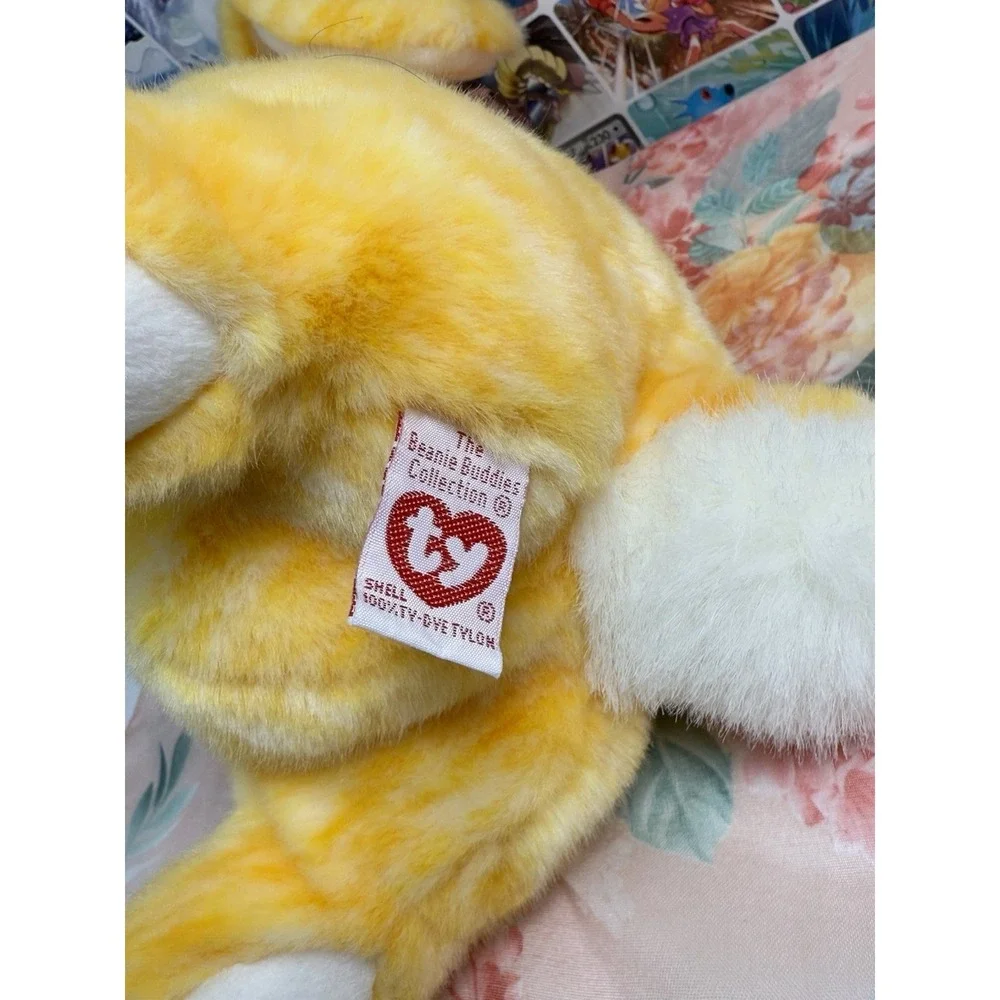 TY‎ Beanie Buddies Bunny Plush Yellow White 10